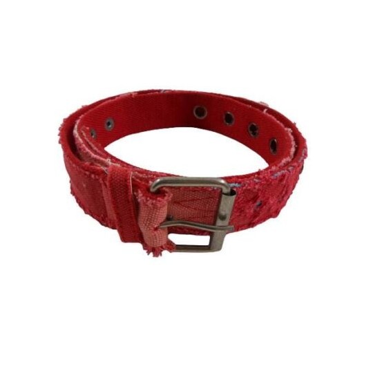 Cinturón rojo para mujer estrecho de 35 mm de ancho con hebilla metálica.