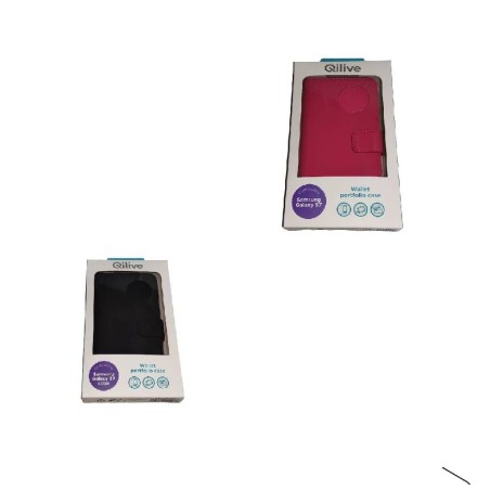 Funda móvil Samsung Galaxy S7 negra y rosa con tapa